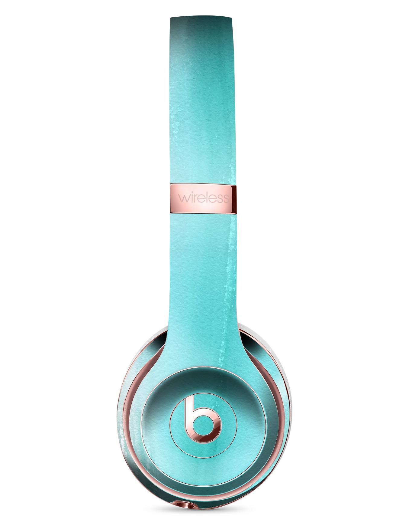 Lined Mint 9672 Absorbed Watercolor Texture Skin Kit for Beats by Dre Solo 3 Wireless Headphones, showcasing vibrant colors and artistic design.